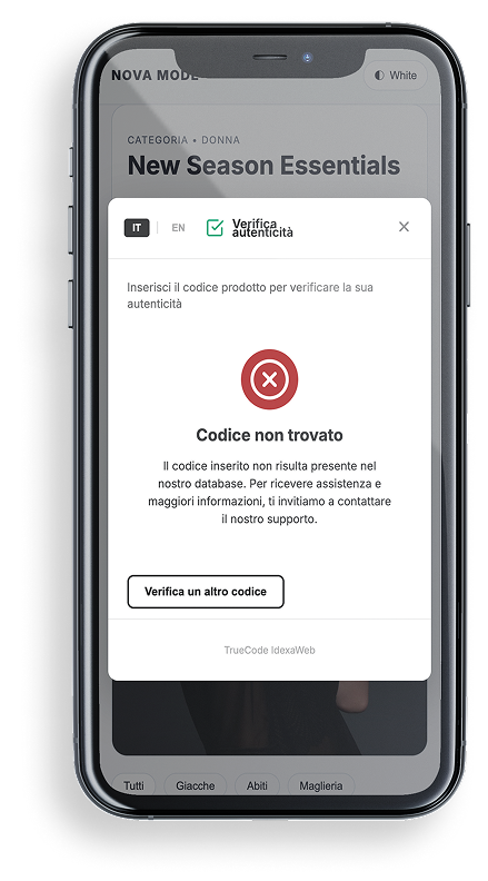 Codice non trovato